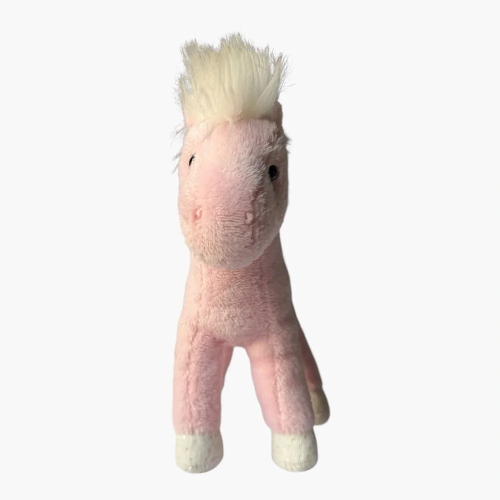 Douglas Pink Heart Plush Unicorn 7.5” Small Stuffed Horse Toy